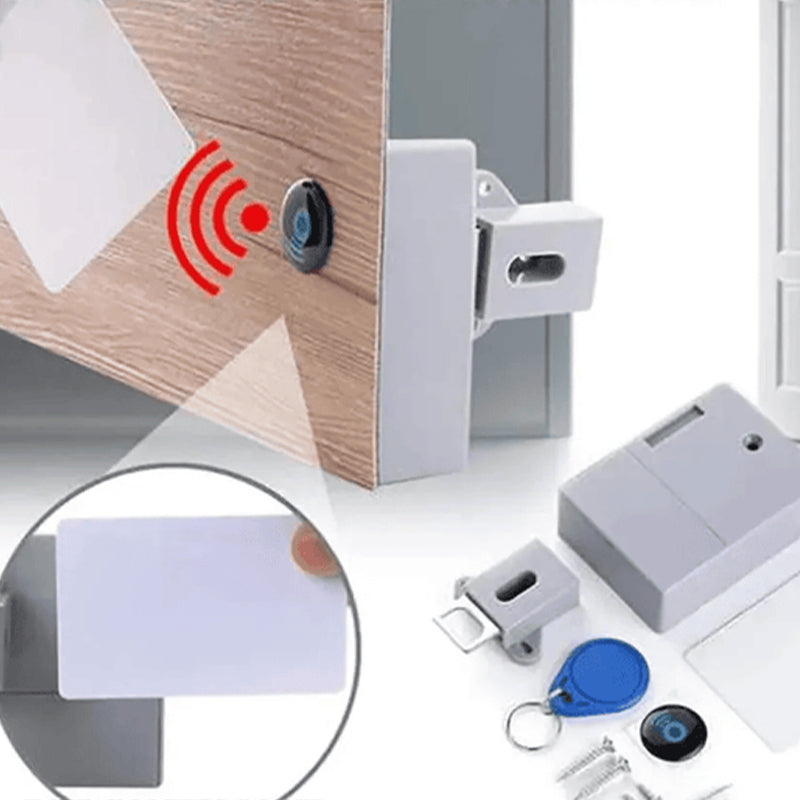 Smart elektronisk skaplås for treskap, RFID-sikkerhet, usynlig design.