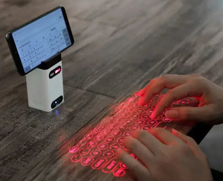 Trådløs Bluetooth tastaturprojektor, bærbar og virtuell. Perfekt elektronikk for kontor og reise.