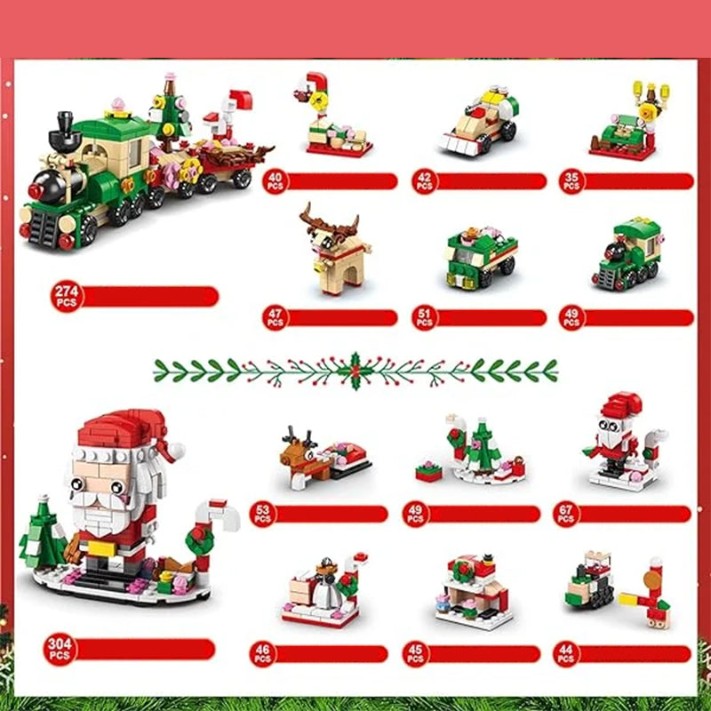 Julekalender byggeklosser med tydelige tall, viser nedtelling til jul for små barn.