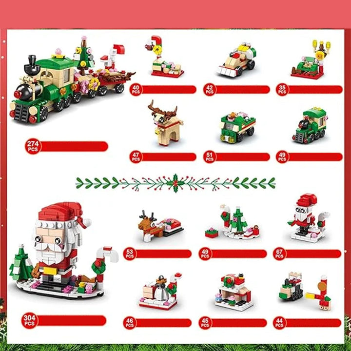 Julekalender byggeklosser med tydelige tall, viser nedtelling til jul for små barn.