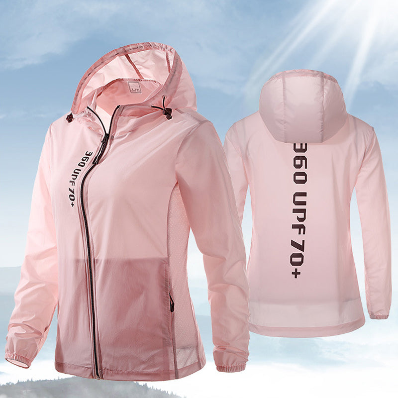 Lett solbeskyttelsesfrakk unisex, UV-beskyttelse for utendørsaktiviteter og sport.
