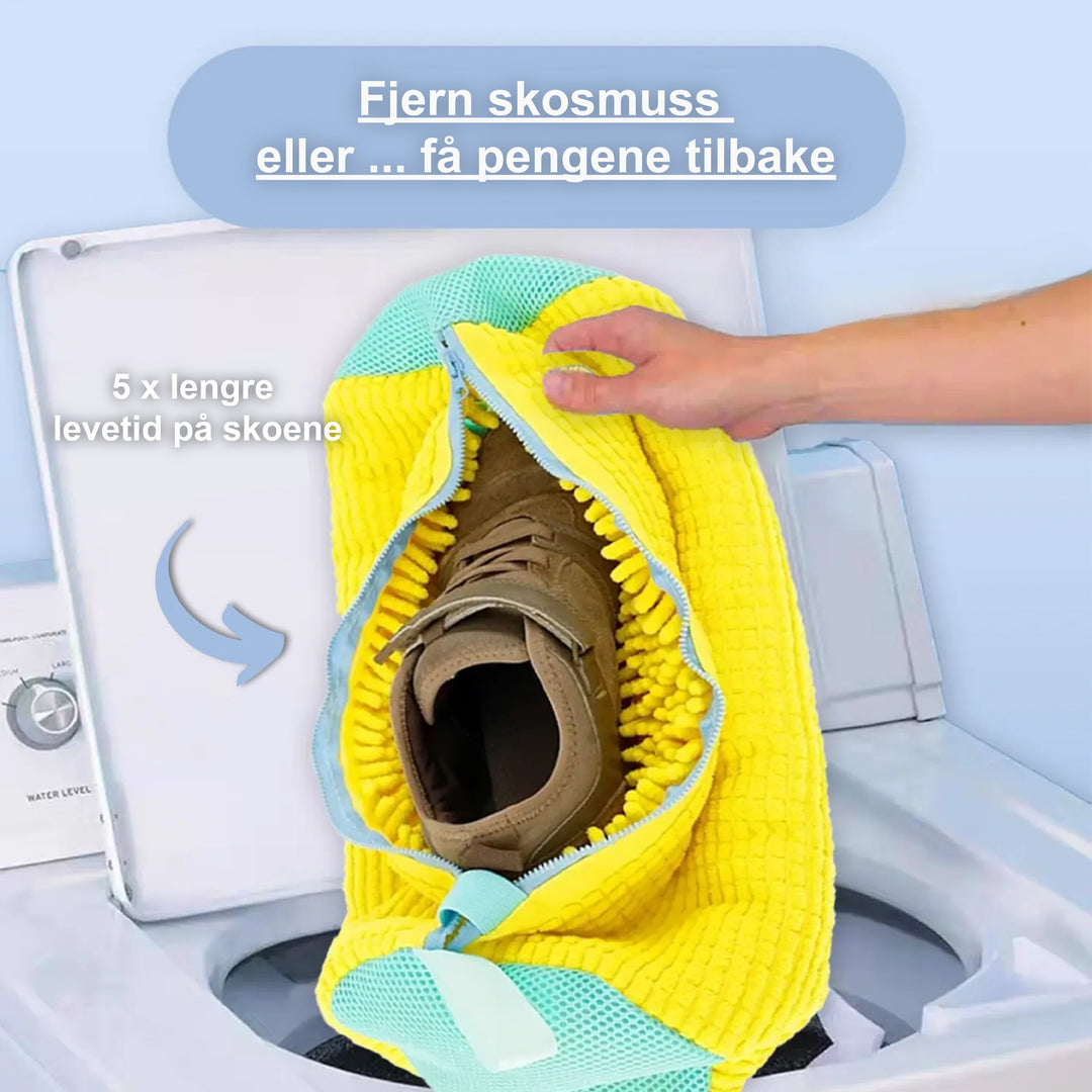 Skovaskepose ShoeGuard for skånsom maskinvask av fottøy og effektiv skorengjøring.