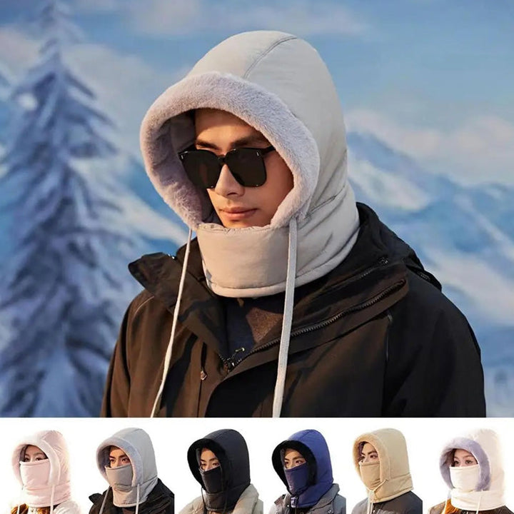 Unisex vinterlue med øreklaffer og fuskepels, perfekt for kalde utendørsaktiviteter.