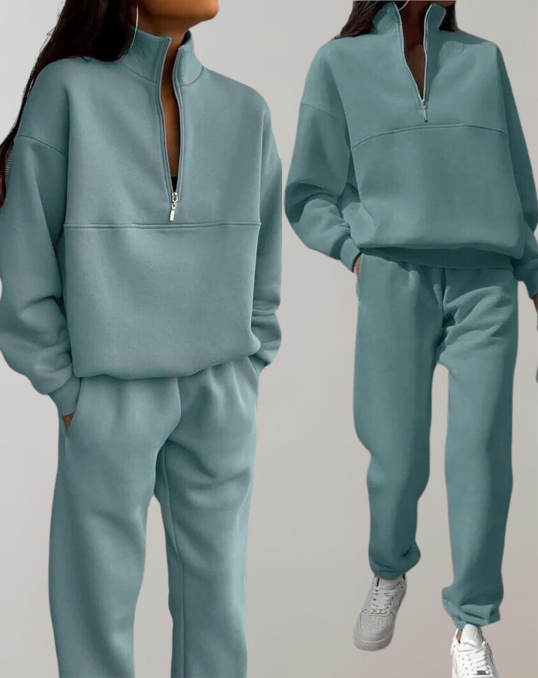 Dameklær: Komfortabelt fleece sett i todelt design. Perfekt for vinteren og som stilig loungewear.
