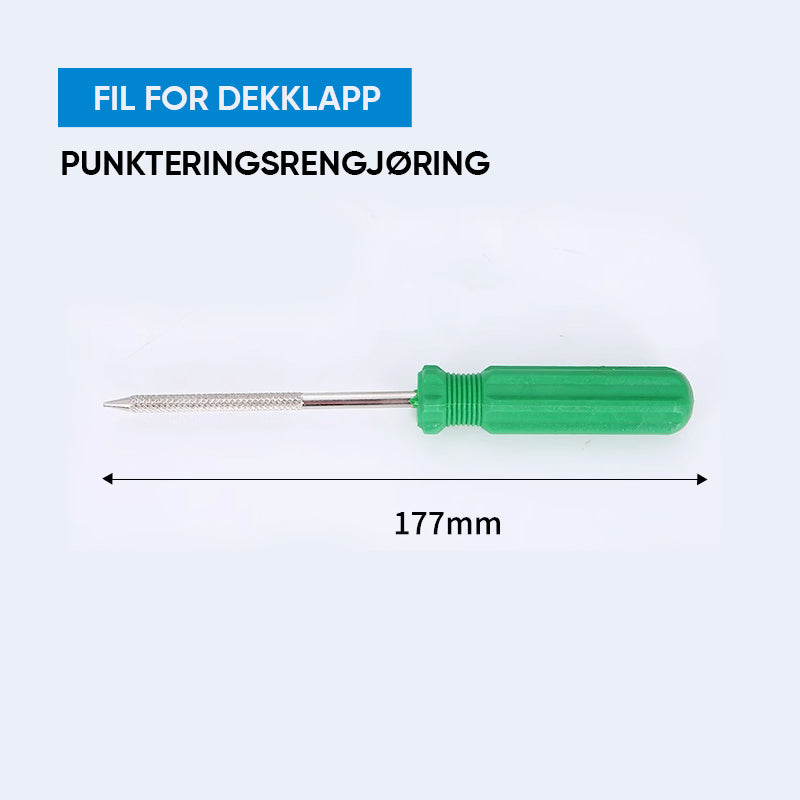 Bilde av dekkreparasjonspistol som enkelt plugger punkteringer i slangeløse dekk, essensiell bilverktøy.