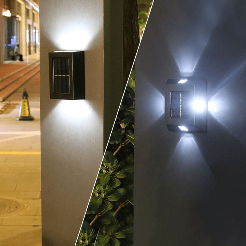 Energieffektiv solcellelampe. LED vegglampe for utendørs bruk. Miljøvennlig hagebelysning. Vanntett og holdbar.
