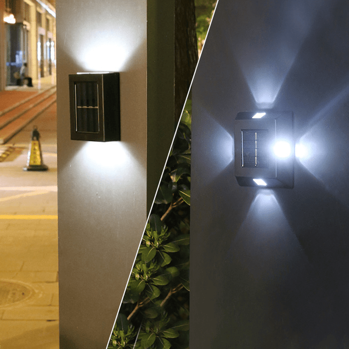 Energieffektiv solcellelampe. LED vegglampe for utendørs bruk. Miljøvennlig hagebelysning. Vanntett og holdbar.