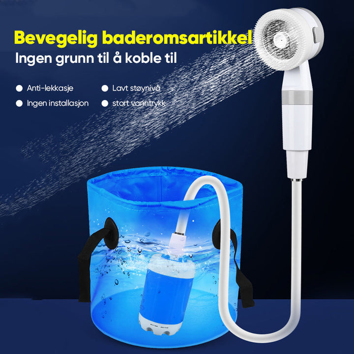 Lett og kompakt reisepute i blå polyester, enkel å ta med på alle reiser.