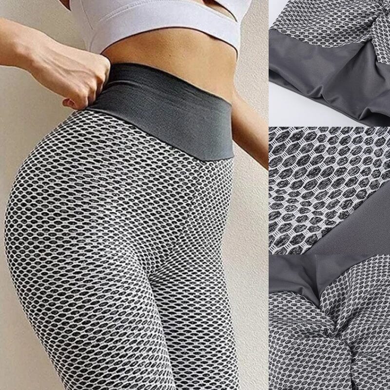 Sort sportsleggings for kvinner med rumpeløft-effekt. Høy midje for optimal komfort.