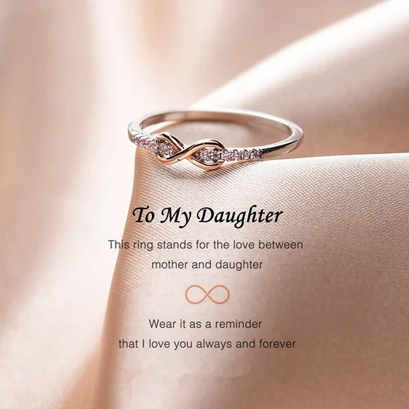 Dame infinityring i sølv til datter. Evig kjærlighetsgave, tidløst smykke.