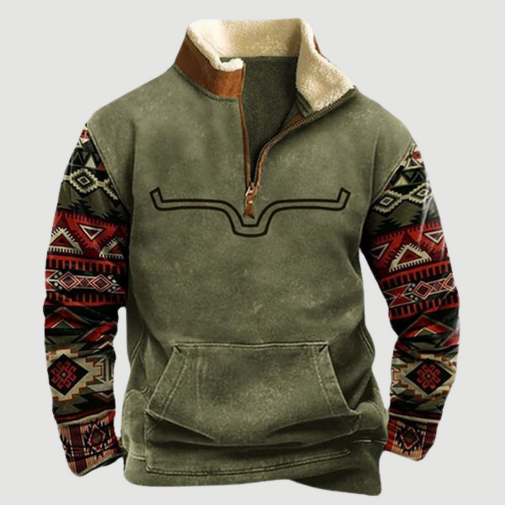 Allsidig unisex genser, vintage fleece med halv glidelås for fritid og casual bruk.