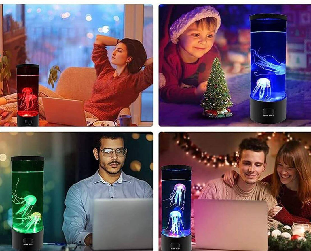 Flott interiørdetalj: Avslappende manetlampe med fargeskiftende LED-lys, perfekt som nattlampe og stemningslys.