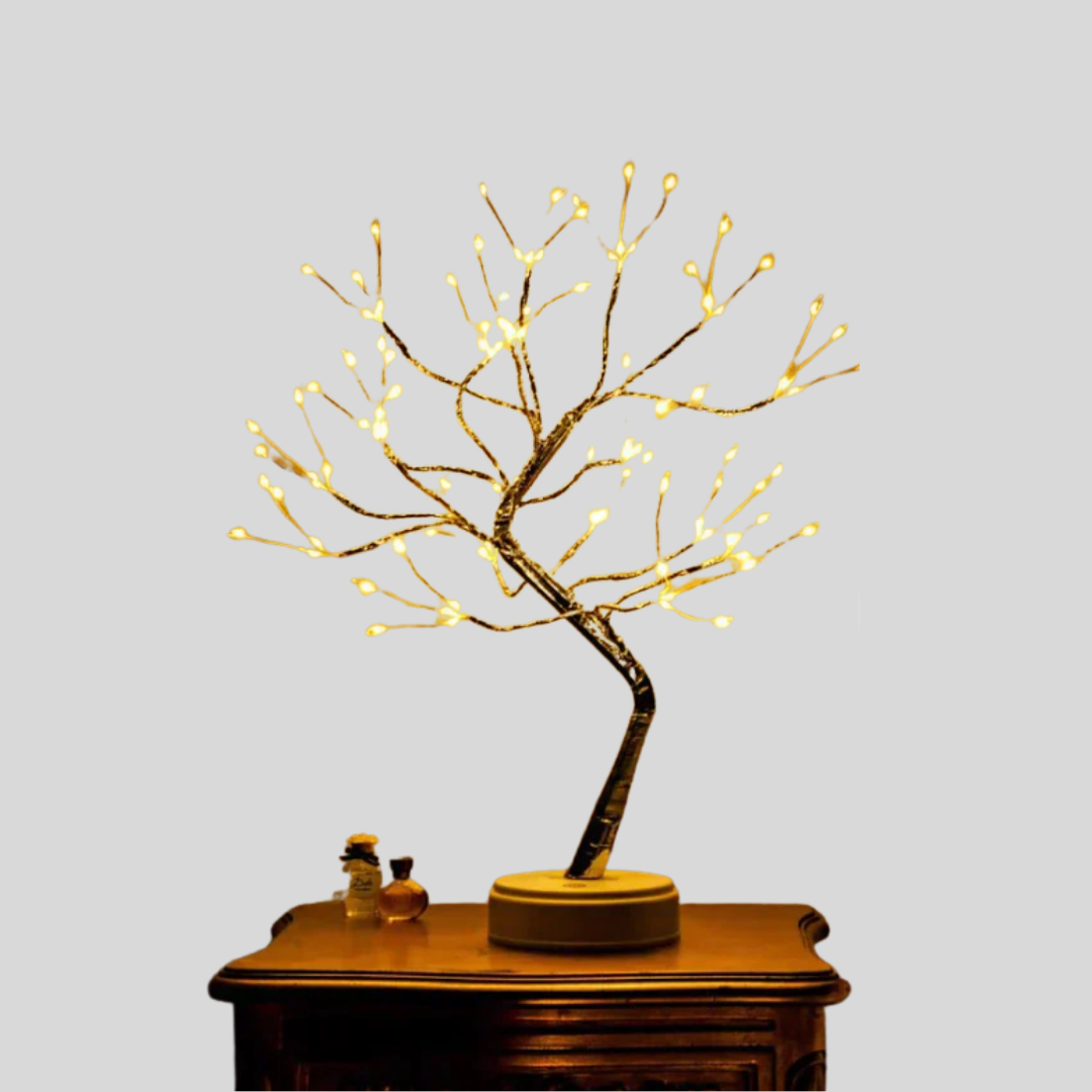 Elegant tre-formet LED stemningslampe. Perfekt bordlampe for koselig ambient lys i hjem og kontor.