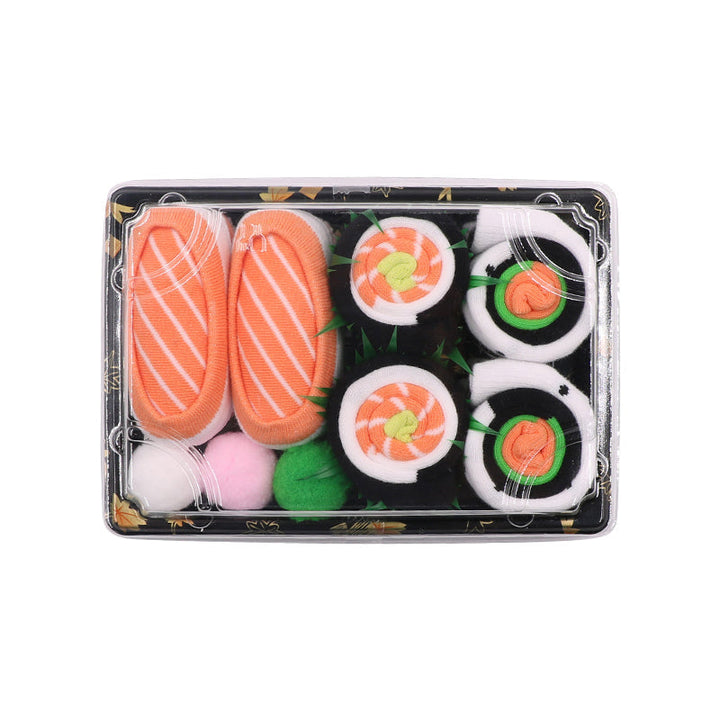 Perfekt gave: Unisex sokker med populært sushi-mønster. Myke bomullssokker i dekorativ gaveeske.
