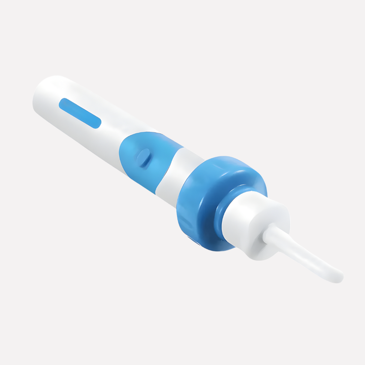 Trådløs ørevoksfjerner i silikon for skånsom personligpleie og rengjøring av ørene. Optimal hygiene.