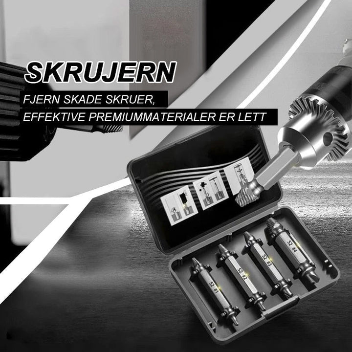 Skrueuttrekker sett for å fjerne skadede skruer og bolter. Verktøy for hjemmefiks og reparasjon.