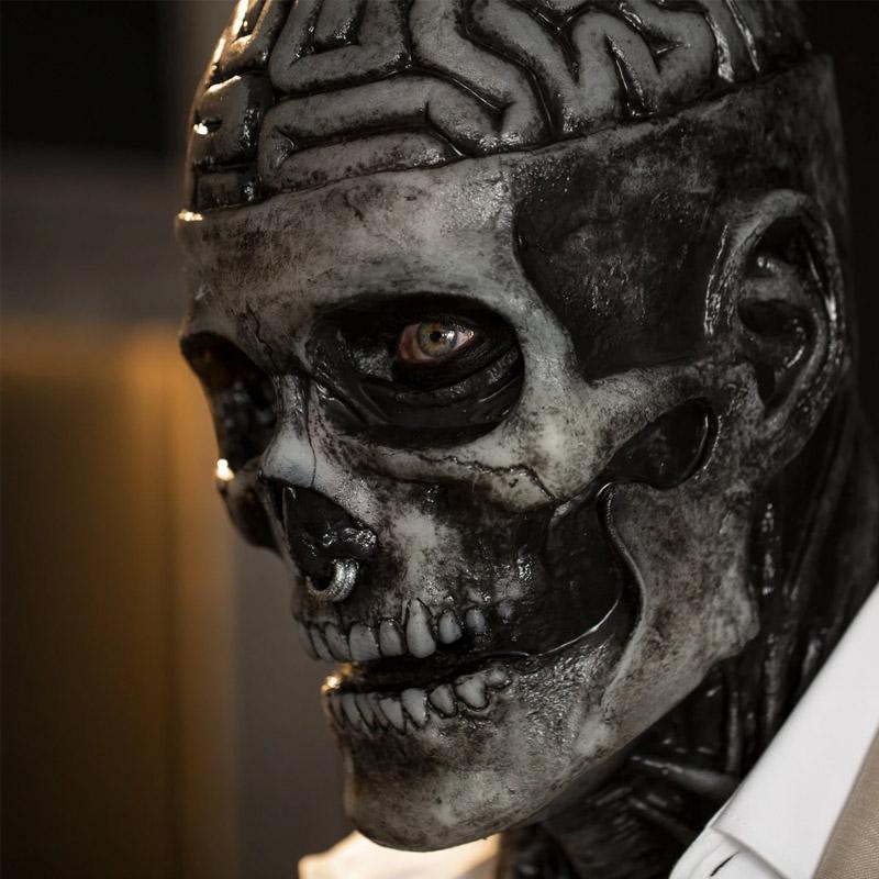 Autentisk skjelettmaske for Halloween. Realistisk skrekk-effekt til din kostymefest.
