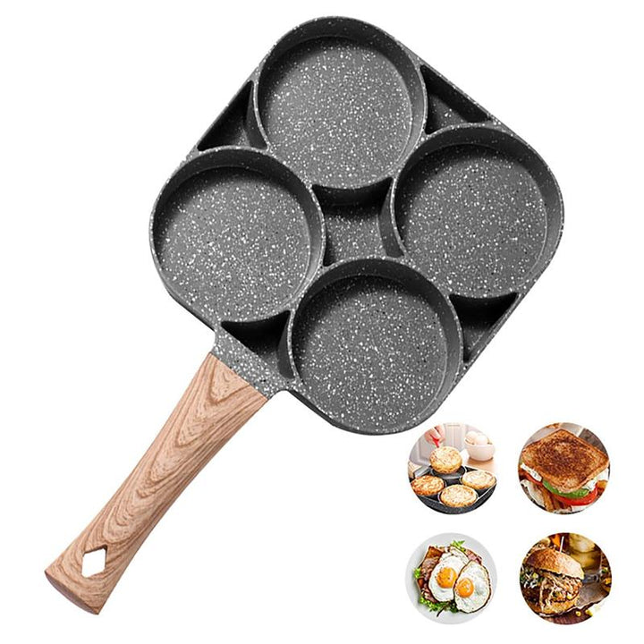Fire-i-én stekepanne i aluminium med non-stick belegg. Effektivt multifunksjonelt kokekar for matlaging.