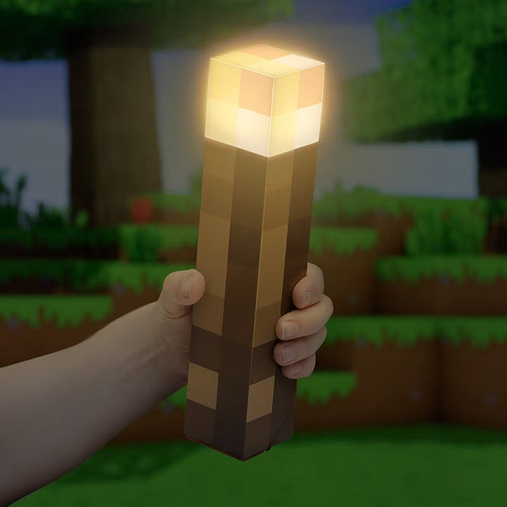 Minecraft Fakkellampe LED for spillrom. Perfekt gamer dekorasjon og nattlampe til barn og voksne.
