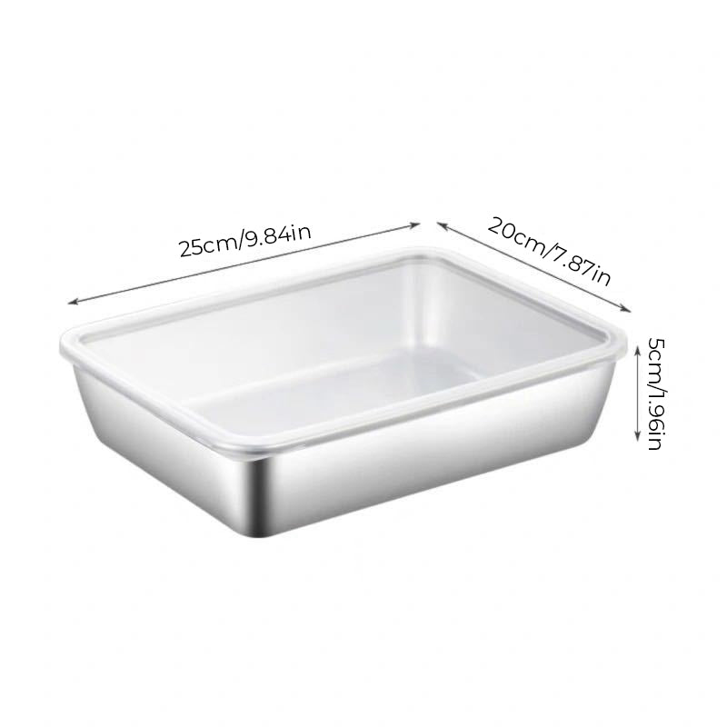 Premium firkantet form i rustfritt stål for steking, baking og trygg oppbevaring med et solid lokk.
