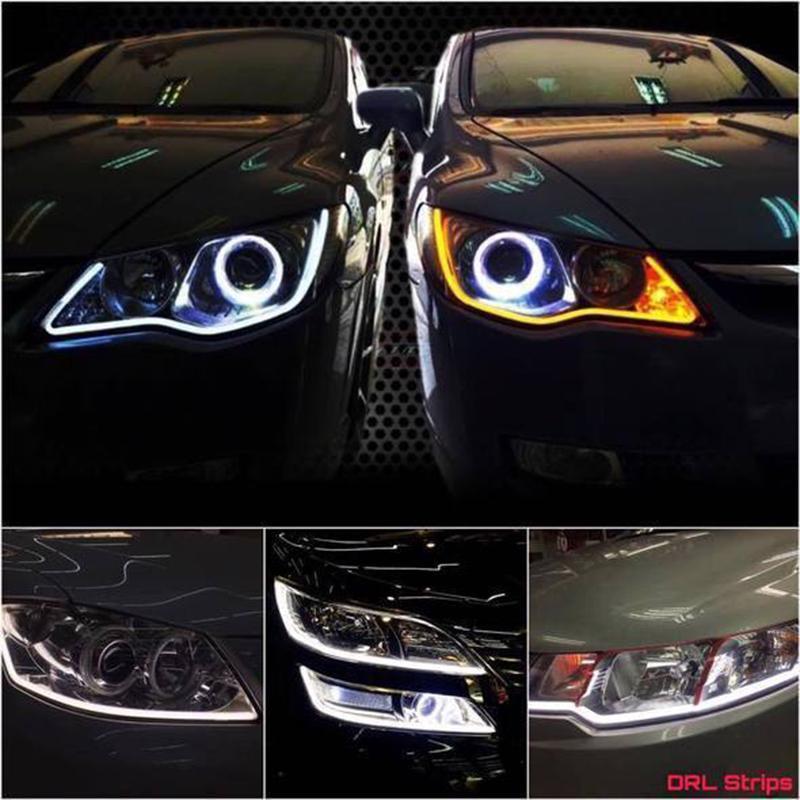 Fleksibel LED DRL-stripe for bilens front eller side, optimaliserer billys for stil og sikt.