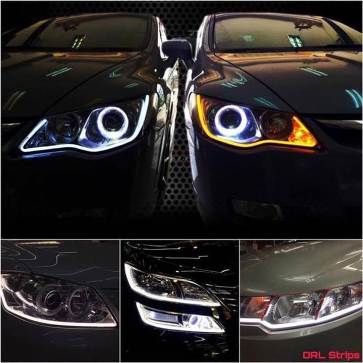 Fleksibel LED DRL-stripe for bilens front eller side, optimaliserer billys for stil og sikt.