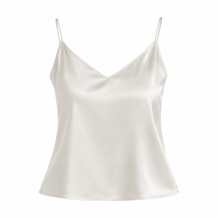 Lang camisole topp til dame med justerbare smale stropper. Et elegant basisplagg.