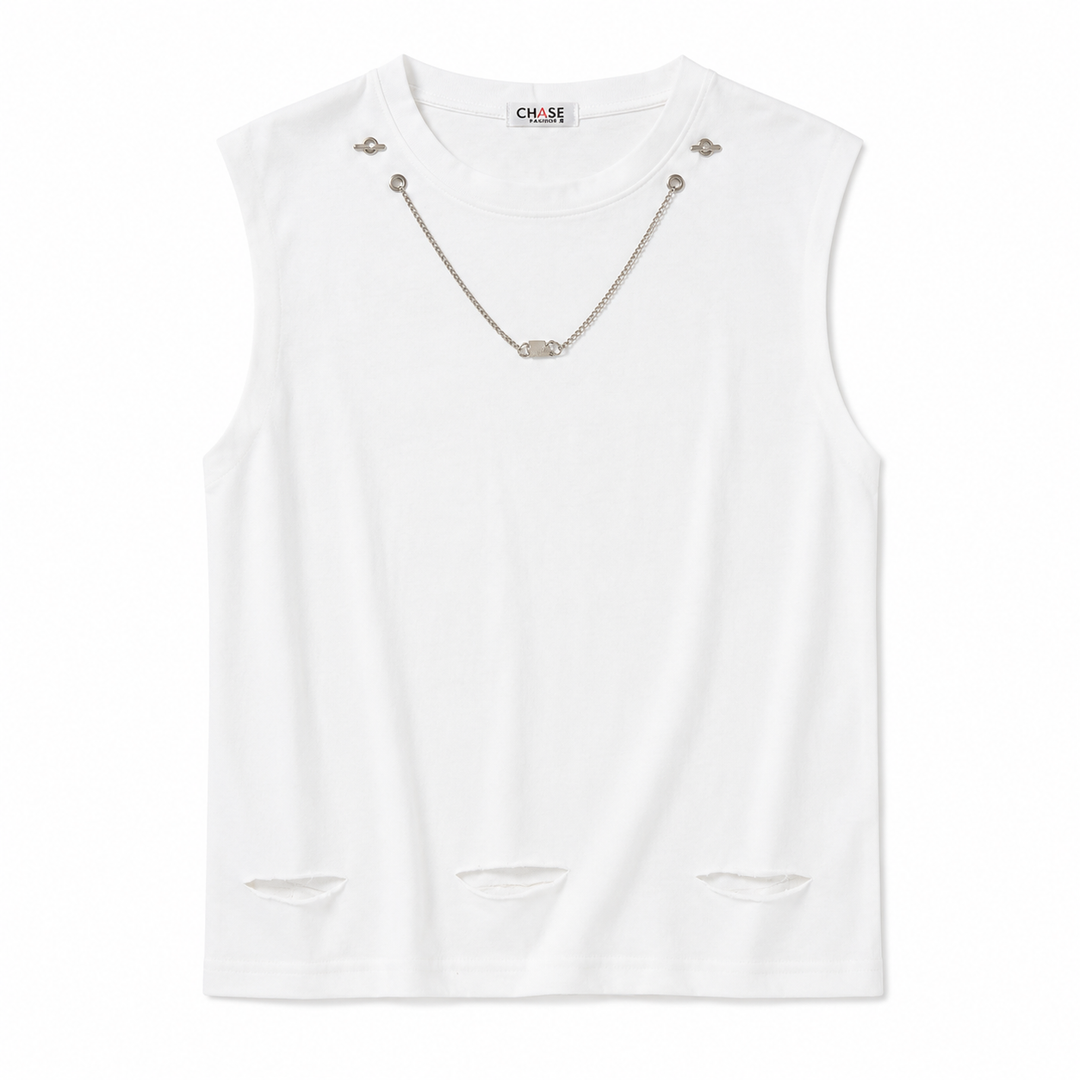 Herre vintage singlet i streetwear-stil. Avslappet tanktopp i myk bomull, ideell som baseplagg for fritid og sommer.