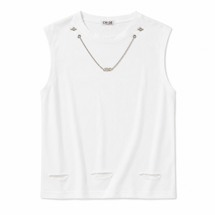 Herre vintage singlet i streetwear-stil. Avslappet tanktopp i myk bomull, ideell som baseplagg for fritid og sommer.