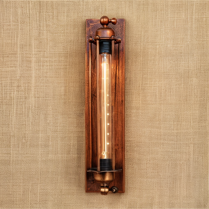 Retro vegglampe for et unikt interiør; industriell stil, svart metall, skaper karakter i rommet.