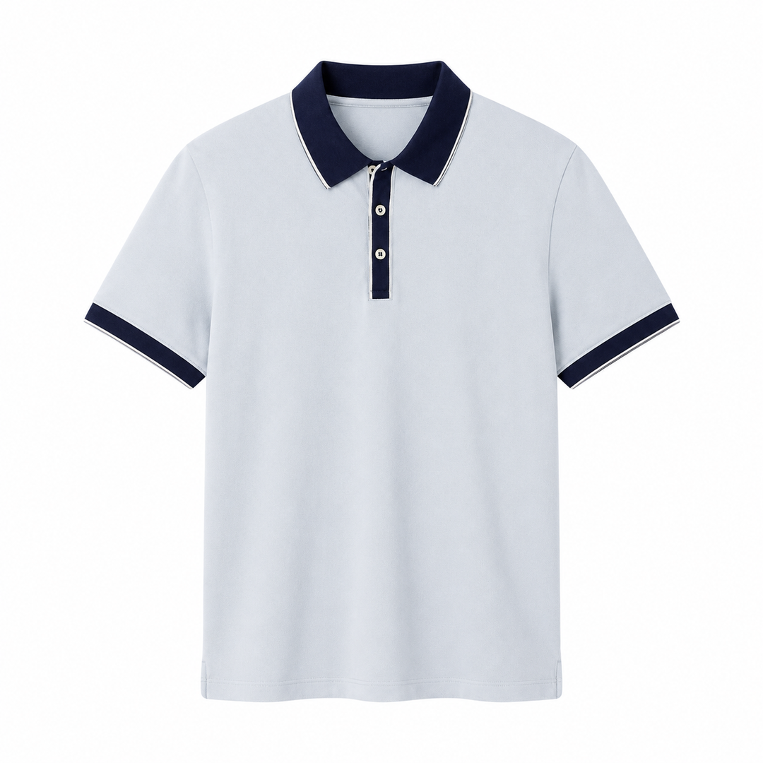 Komfortabel herre poloskjorte i myk, pustende lyocell. Strikket design for en elegant kortermet look.