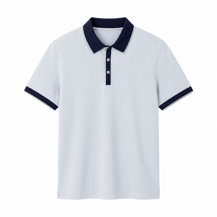Komfortabel herre poloskjorte i myk, pustende lyocell. Strikket design for en elegant kortermet look.