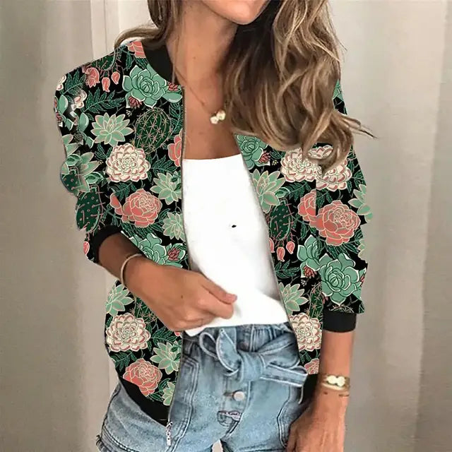 Trendy kort retro damejakke, ideell som yttertøy for en moderne og stilfull look.