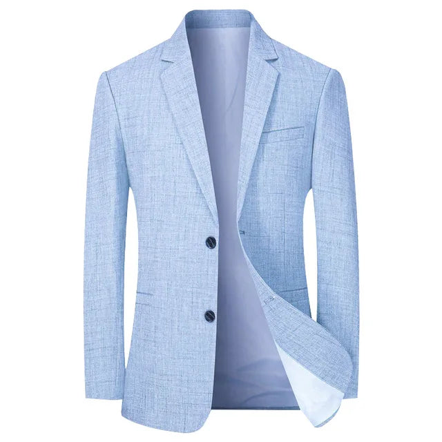 Elegant herreblazer med slank passform i vintage stil, perfekt for formelle og uformelle anledninger.