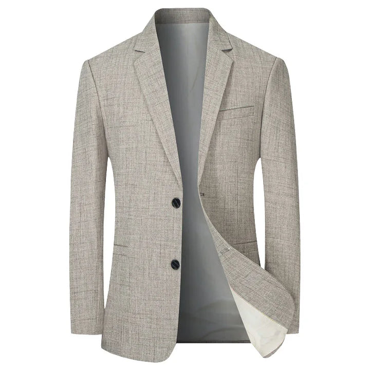 Vintage elegant herreblazer i slank passform, ideell for et sofistikert og stilfullt herremote-antrekk.