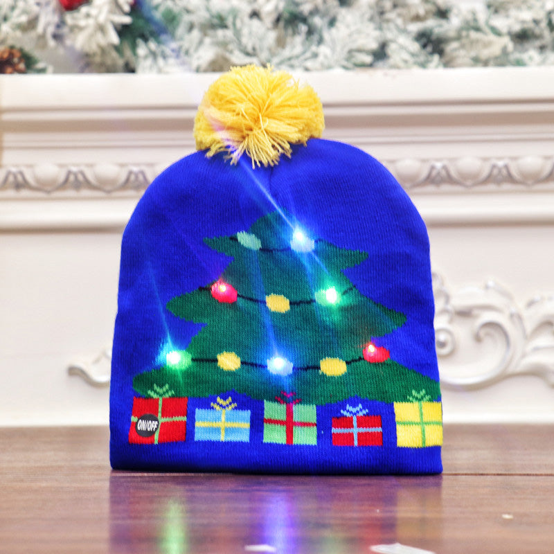 Komfortabel strikket lue med LED-lys, et festlig unisex julegavetips.