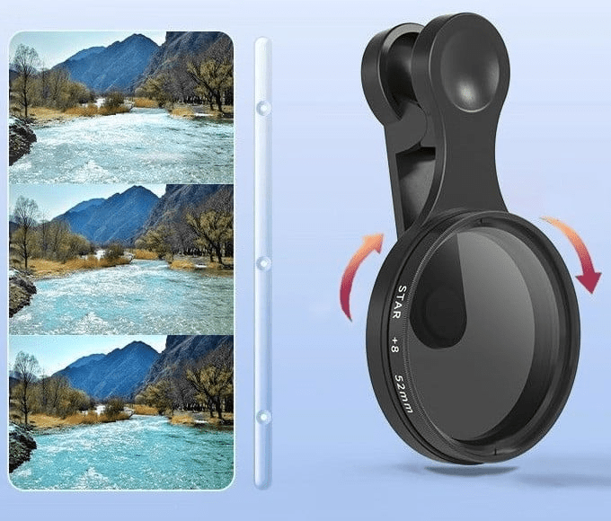 Smarttelefon polariseringsfilter reduserer refleksjoner og forbedrer bildekvaliteten for klarere opptak.