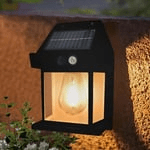 Trådløs solcelle vegglampe, hvit, med bevegelsessensor for enkel og energisparende utebelysning.