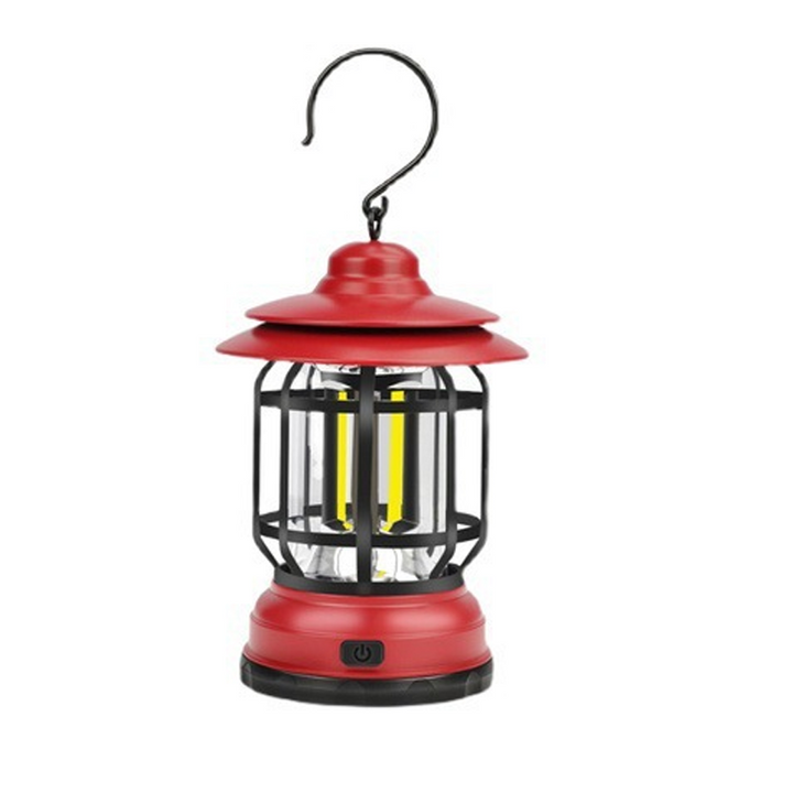 Unik retro campinglampe, oppladbar med energieffektiv LED for langvarig lys.