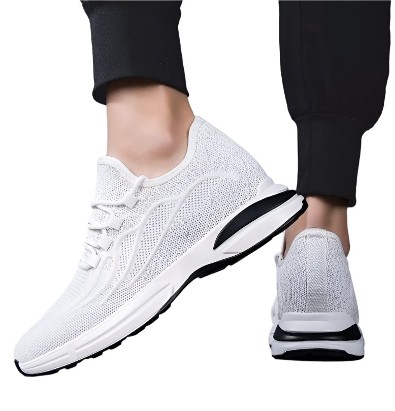 Grå menns sneakers med 7 cm skjult høydeøkning, gir komfort og stil for hverdagsbruk.