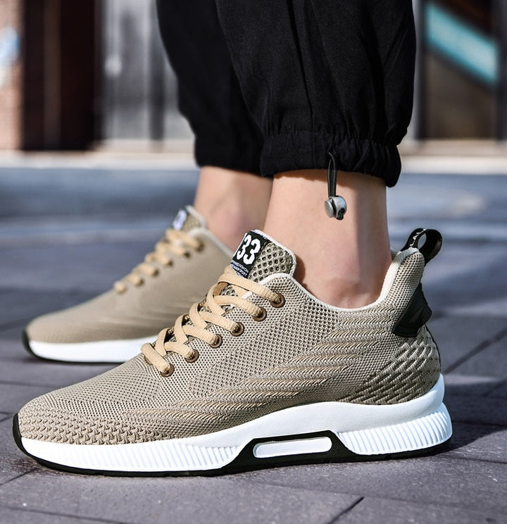 Menns komfortable høye joggesko, stilige sneakers med 6 cm ekstra høyde.