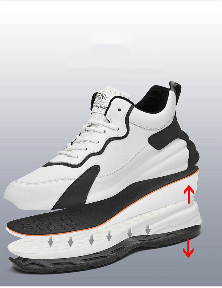 Casual sneakers for menn med skjult høydeøkning (7 cm), komfort og stil.