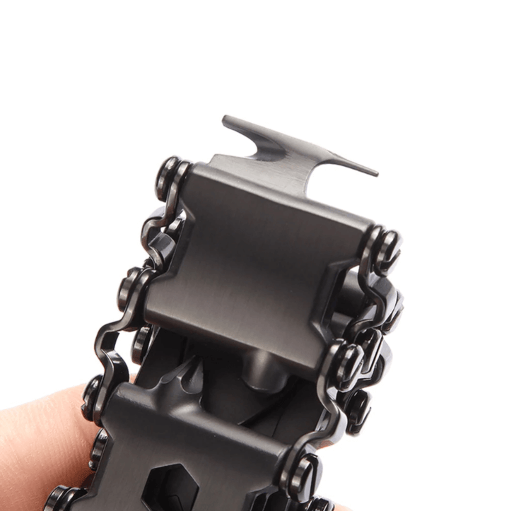 Multifunksjonelt unisex armbånd for eventyrere; et komplett overlevelses- og EDC-verktøy i ett.