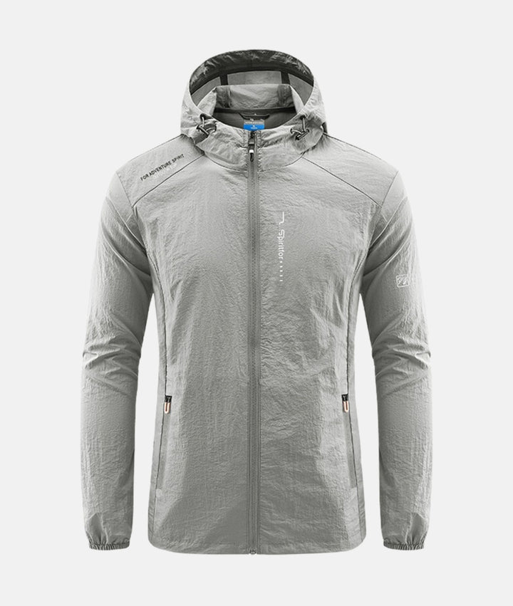 Stilfull herre casual sommerjakke med hette. Slim fit polyester yttertøy perfekt for fritid og hverdagsbruk.