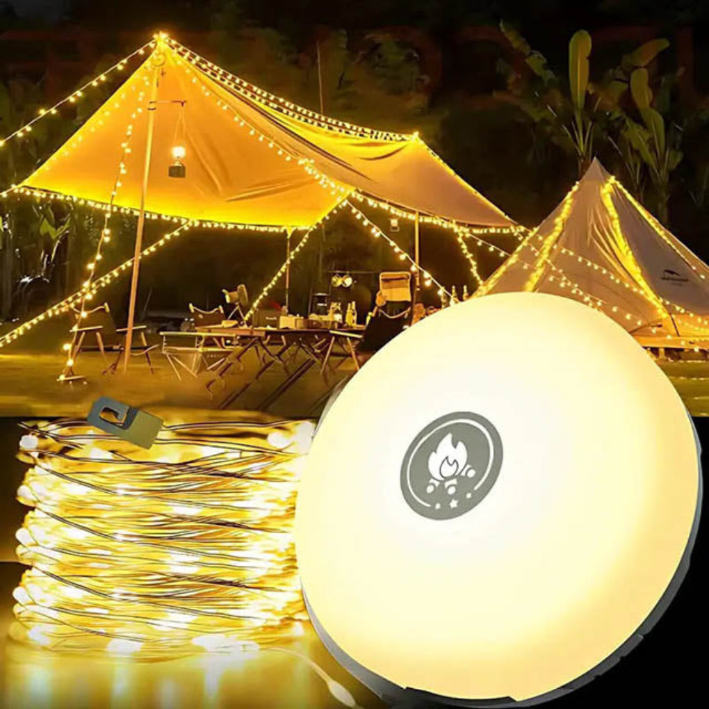 Multifunksjonell 4-i-1 bærbar campinglampe. USB-oppladbar LED-lykt for tur, fisking, jakt og friluftsliv.