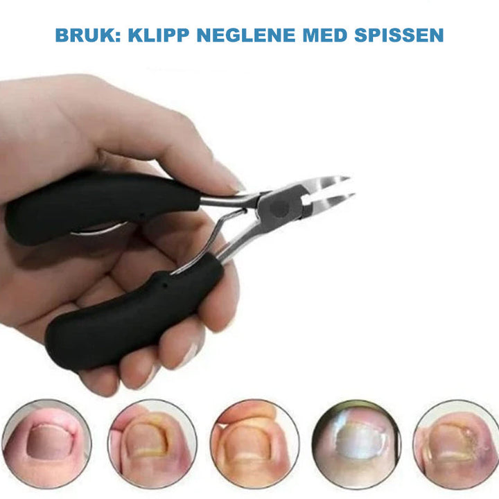 Hygienisk negleklipper i stål for tykke negler. Et must i pleiesettet for god fotpleie.
