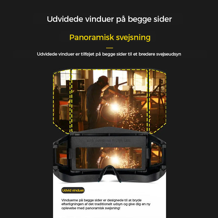 Arbeidssikkerhet: Sveisebriller med auto-dimming for beskyttelse under intens sveisearbeid.