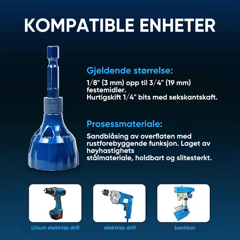 Robust tungstenkarbid avgrader, designet for langvarig bruk i krevende boltreparasjon.
