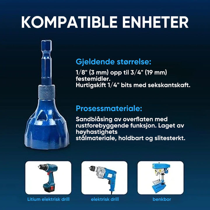 Robust tungstenkarbid avgrader, designet for langvarig bruk i krevende boltreparasjon.