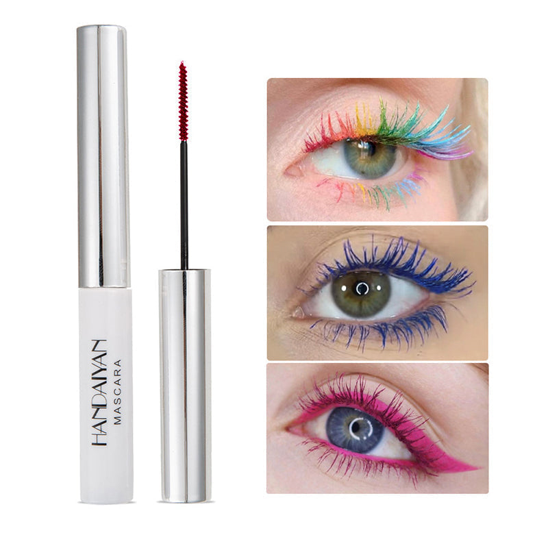 Enkel fargerik mascara tube i en intens nyanse. Ideell for dristig øyesminke.